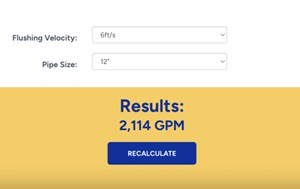 Flushing Velocity Calculator